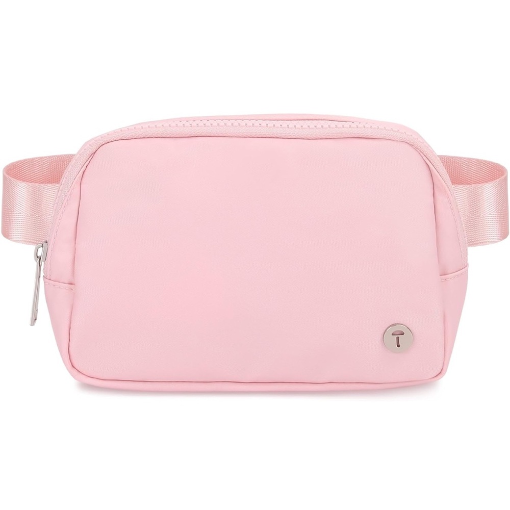 crossbody or waste pouch purse, multiple pockets adjustable strap light pink NWT